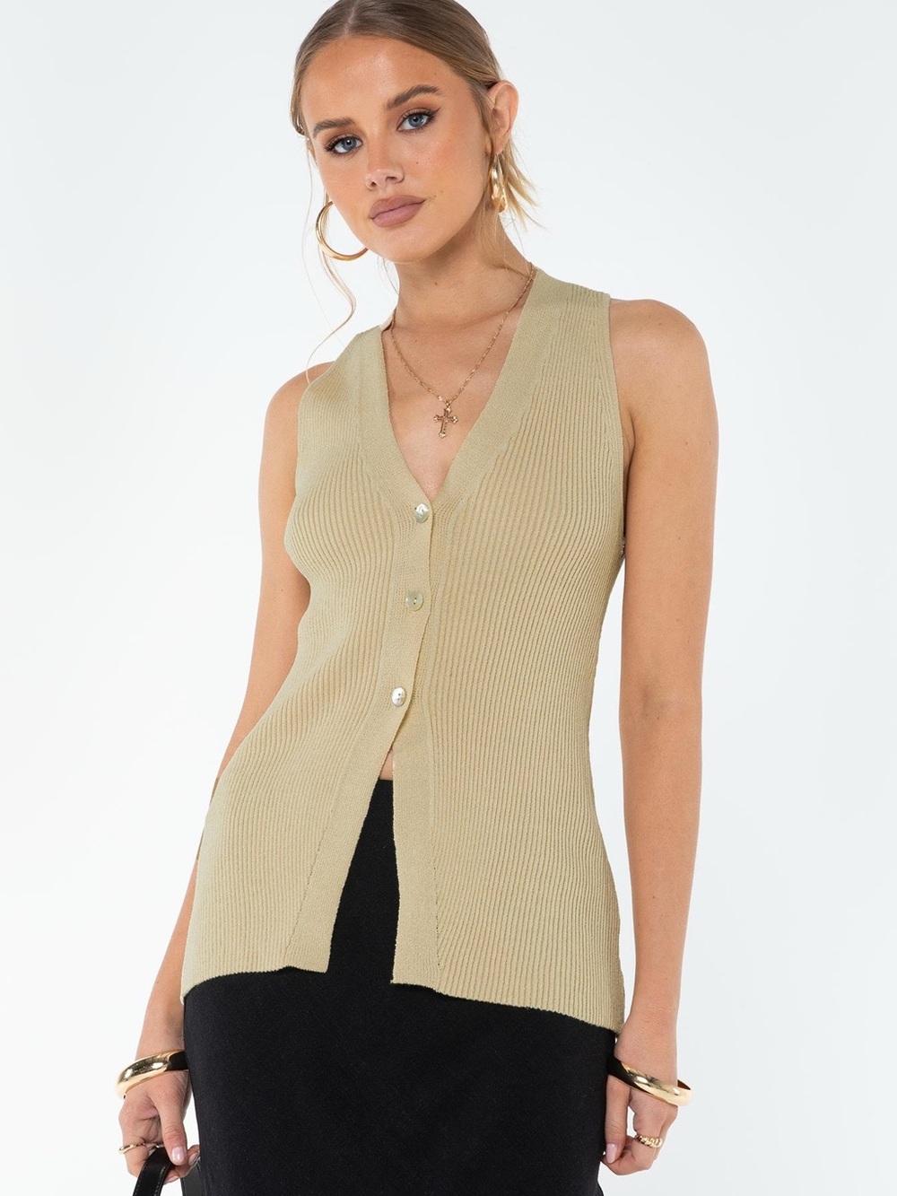 Princess Polly Careema Vest Top in Ecru